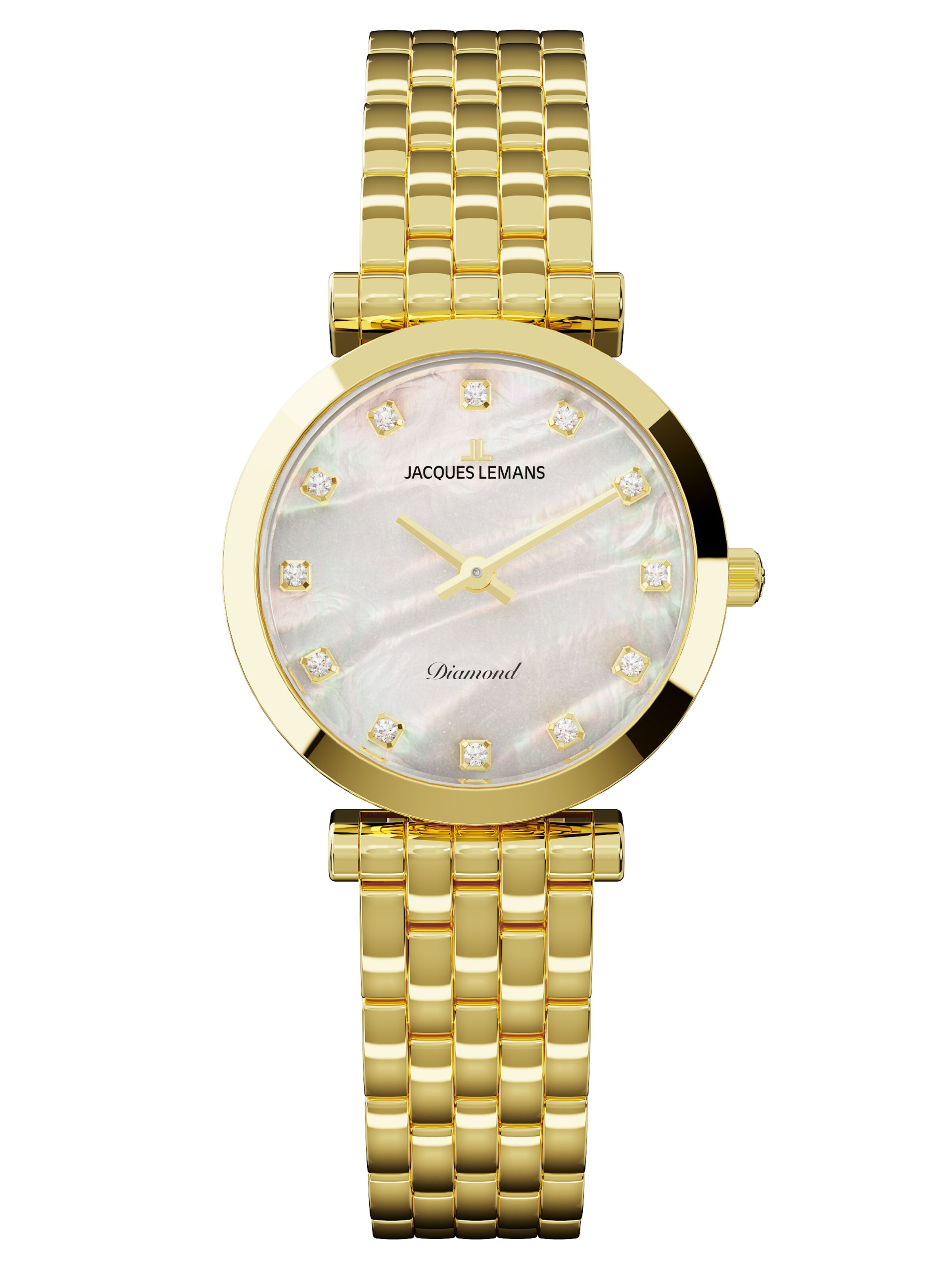 Jacques Lemans Analoguhr in Gold: Vorderseite