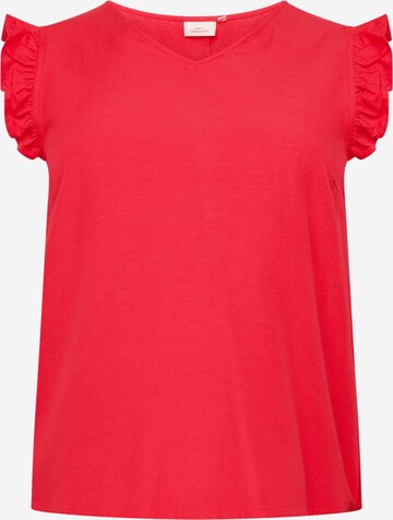 Camicia da donna 'Jupiter' di ONLY Carmakoma in rosso: frontale