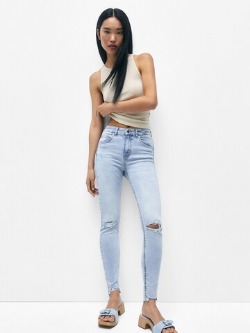 Skinny Jeans de la Pull&Bear pe albastru