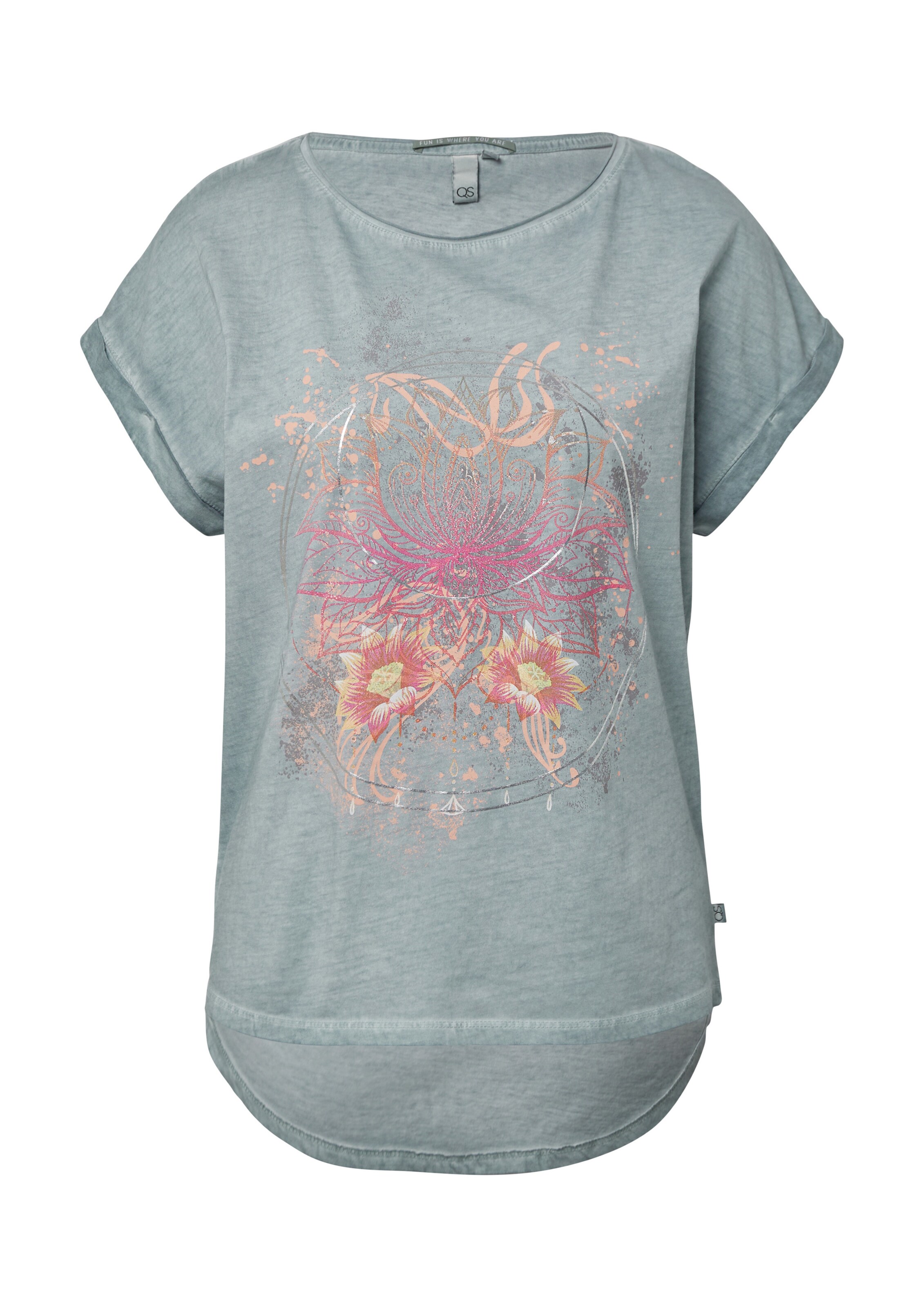 QS Shirt in Groen: voorkant