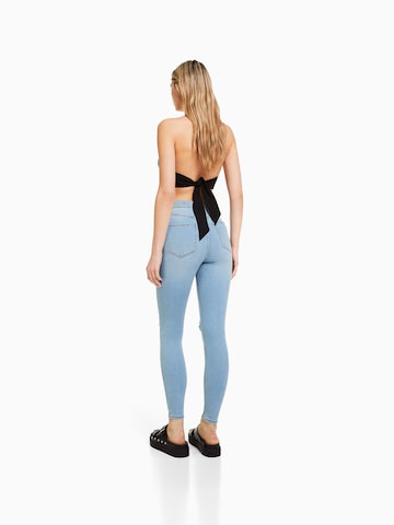 Bershka Skinny Džínsy - Modrá