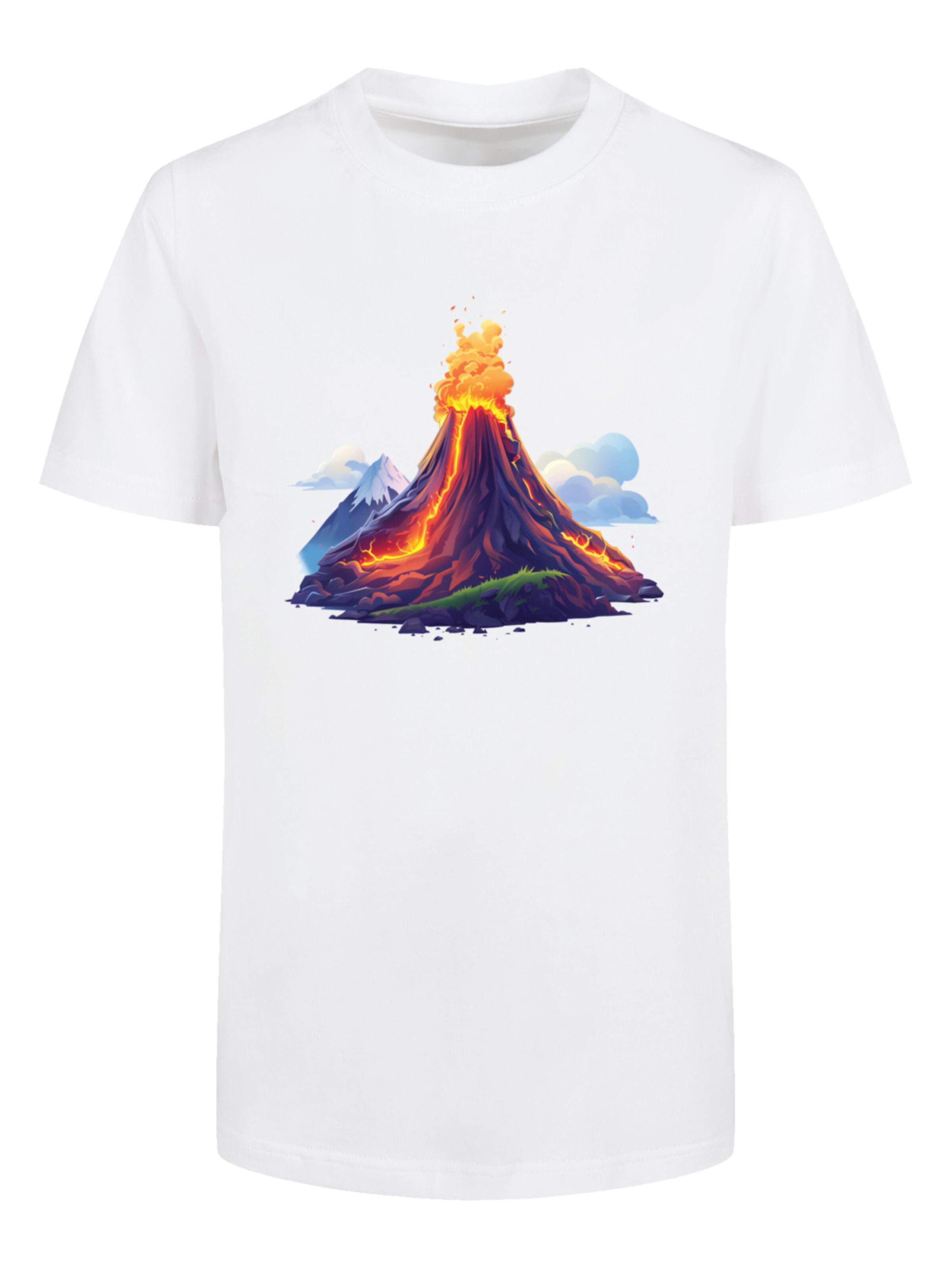 F4NT4STIC Shirt 'Vulkanausbruch' in Wit: voorkant