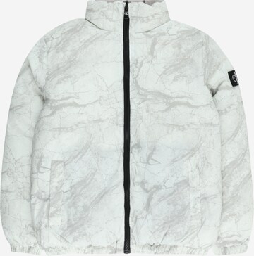 Calvin Klein Jeans Zimná bunda 'Reversible Marble AOP' - Sivá: predná strana
