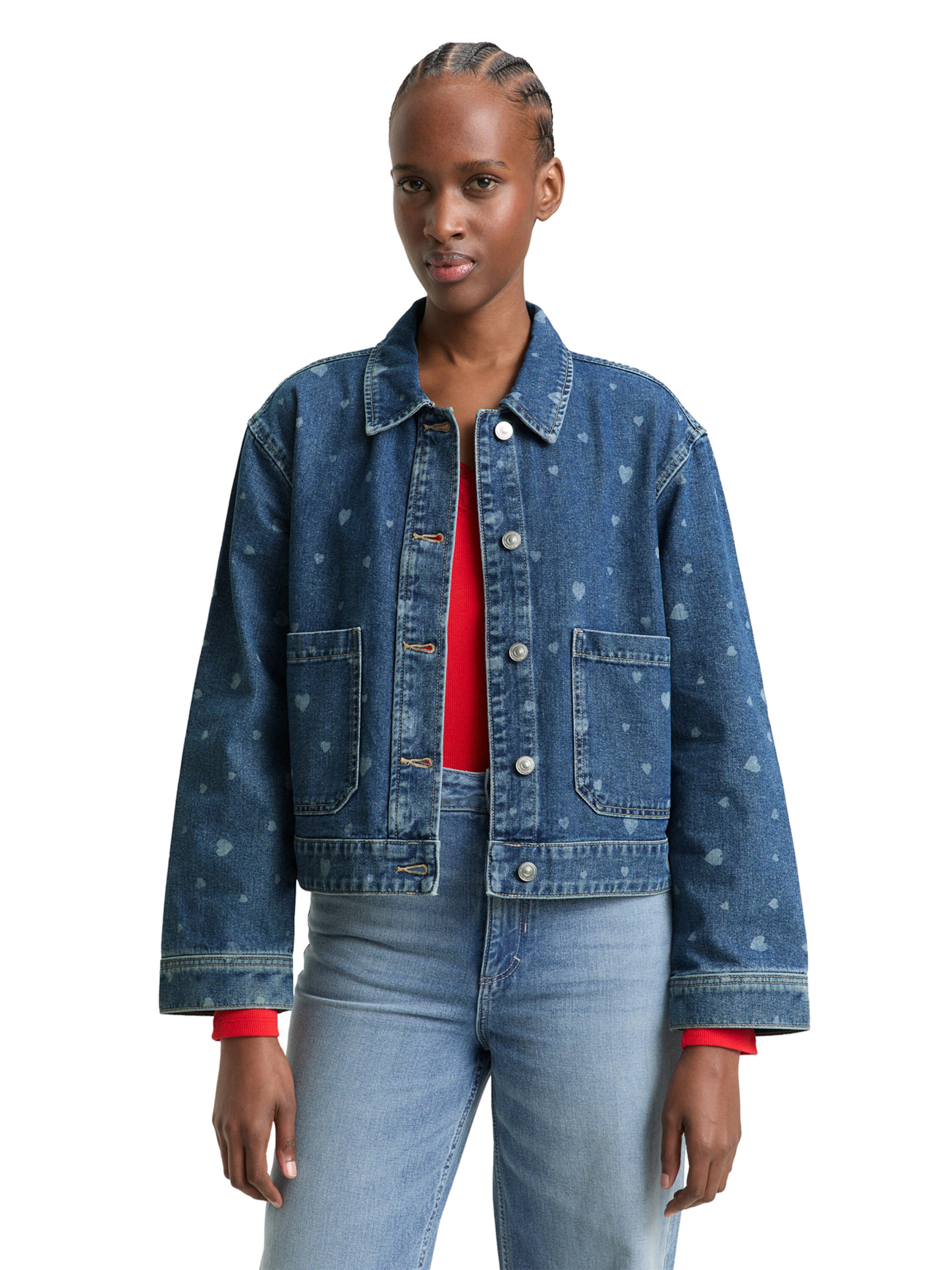TOM TAILOR DENIM Between-Season Jacket in Blue: front