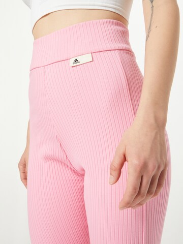 ADIDAS SPORTSWEAR Skinny Sportbroek 'Studio Lounge Ribbed' in Roze