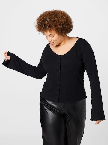 Urban Classics Knit cardigan in Black: front