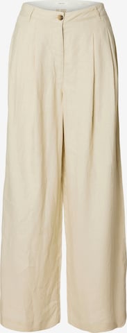 SELECTED Свободный крой Брюки со складками 'SLFEXTRA' в Бежевый: спереди