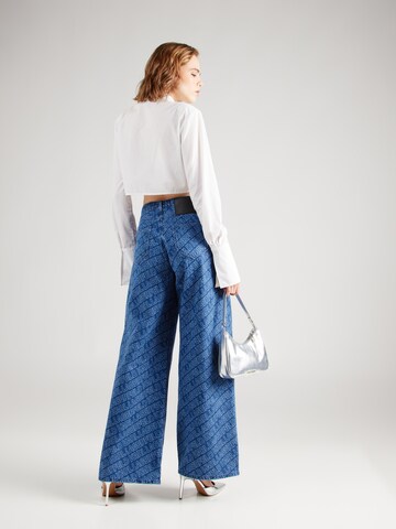 Wide leg Jeans de la Karl Lagerfeld pe albastru