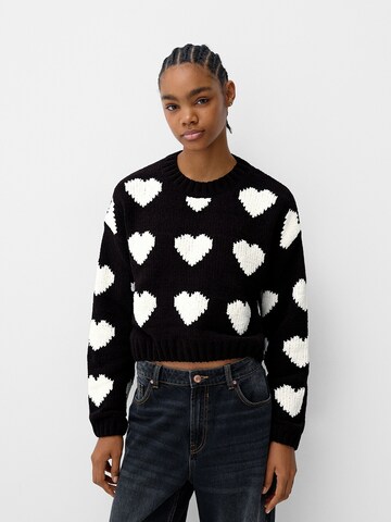 Pull-over Bershka en noir : devant