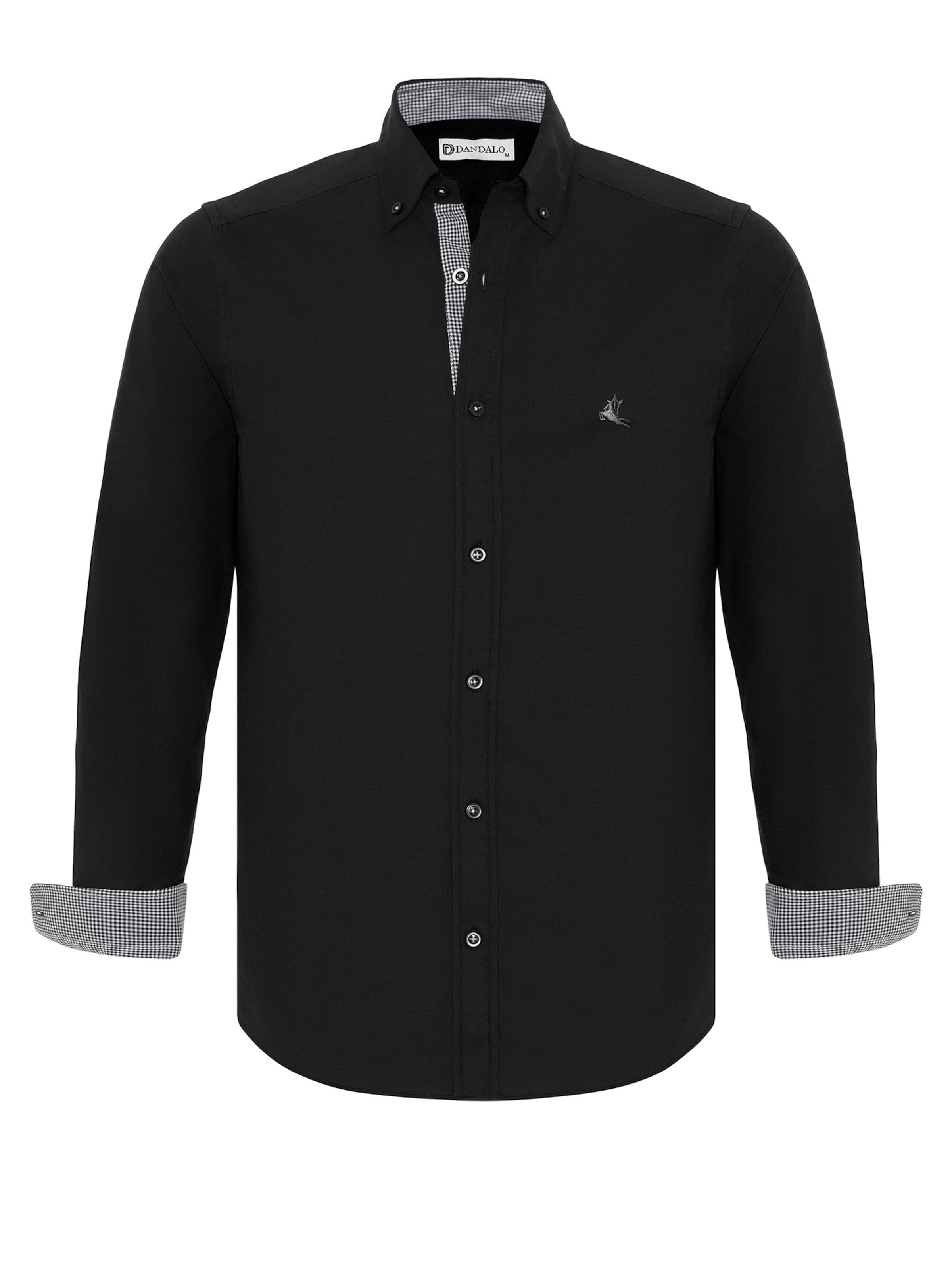 Dandalo Regular Fit Skjorte 'Jelani' i sort: forside