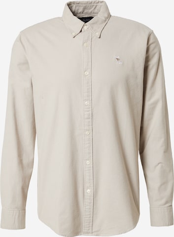 Abercrombie & Fitch Regular fit Overhemd in Beige: voorkant