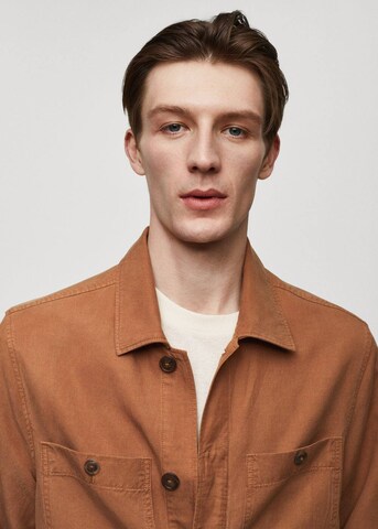 MANGO MAN Slim fit Between-Season Jacket 'Delave' in Brown
