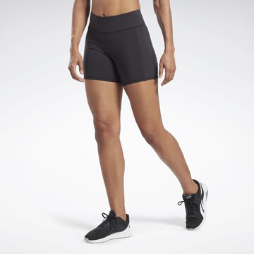 Reebok Skinny Workout Pants in Black: front