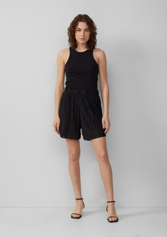 QS Wide Leg Shorts in Schwarz