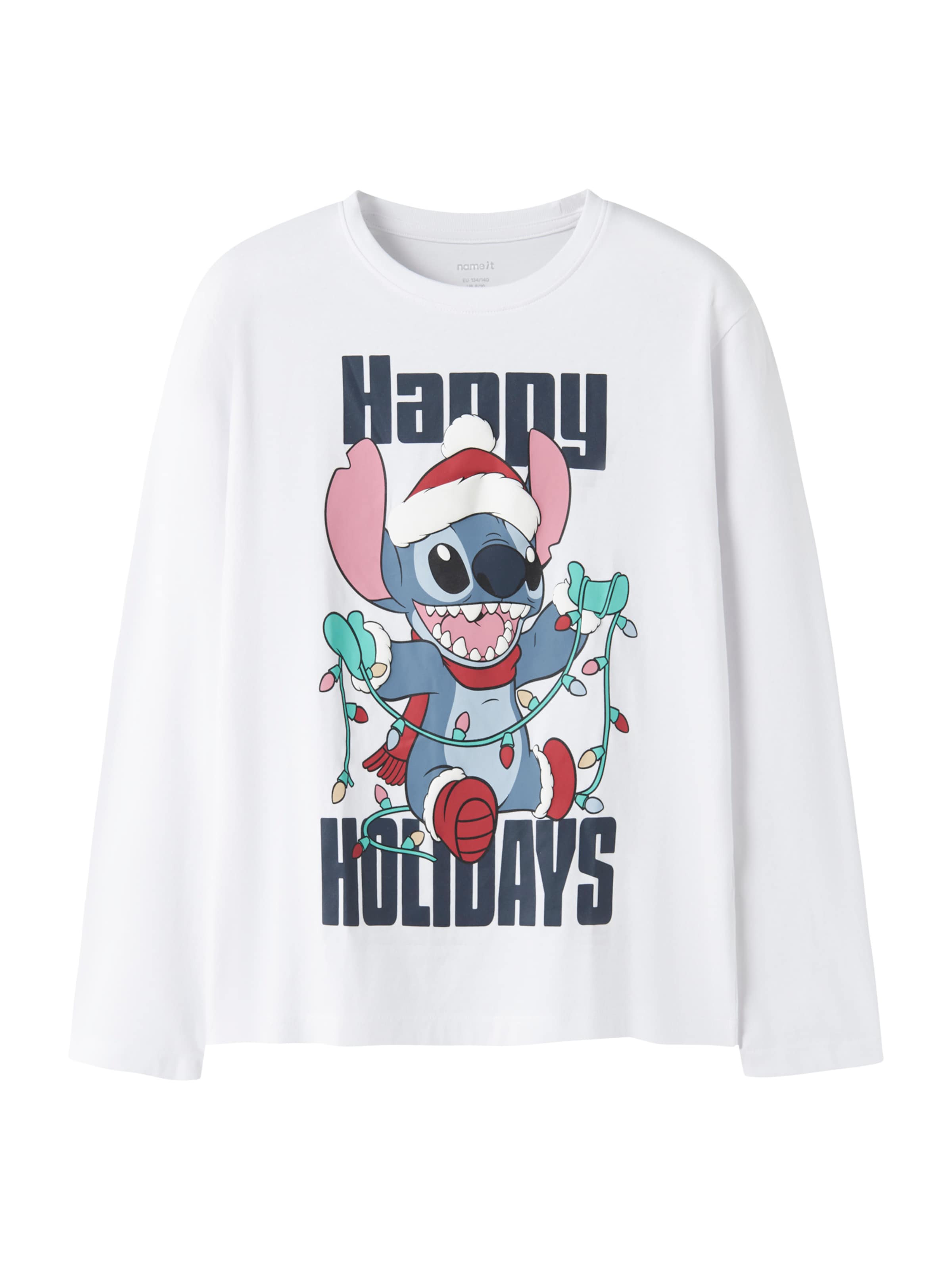Tricou 'NKFSyra Stitch' de la NAME IT pe alb: față