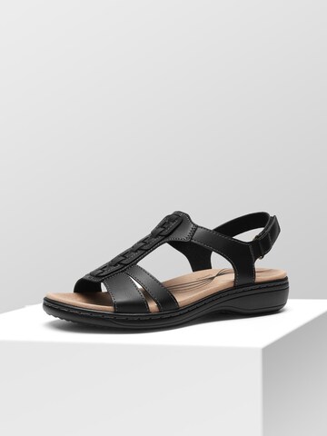 Dream Pairs Sandal 'Damen Wasser Sandalen Bequeme Flache Strand Plattform Elegante Sommer Gehschuhe' i svart: framsida