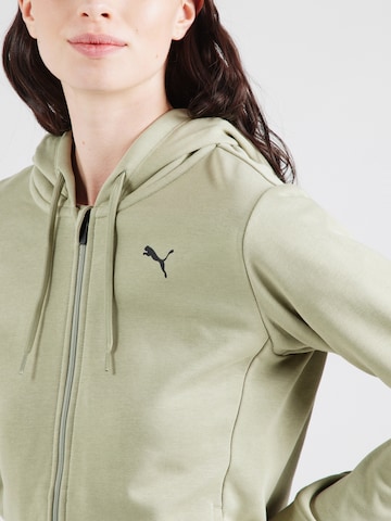 PUMA Athletic Zip-Up Hoodie 'TAD ESSENTIAL' in Green