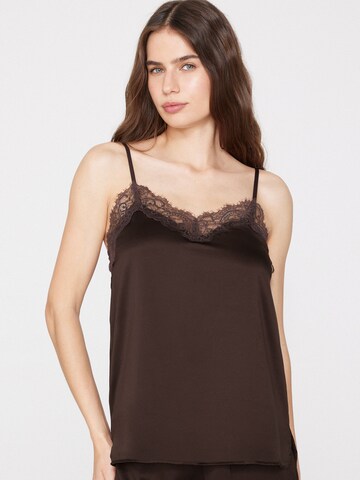 Tezenis Pajama Shirt in Brown: front