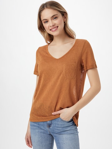 OBJECT - Camiseta 'Tessi' en marrón: frente