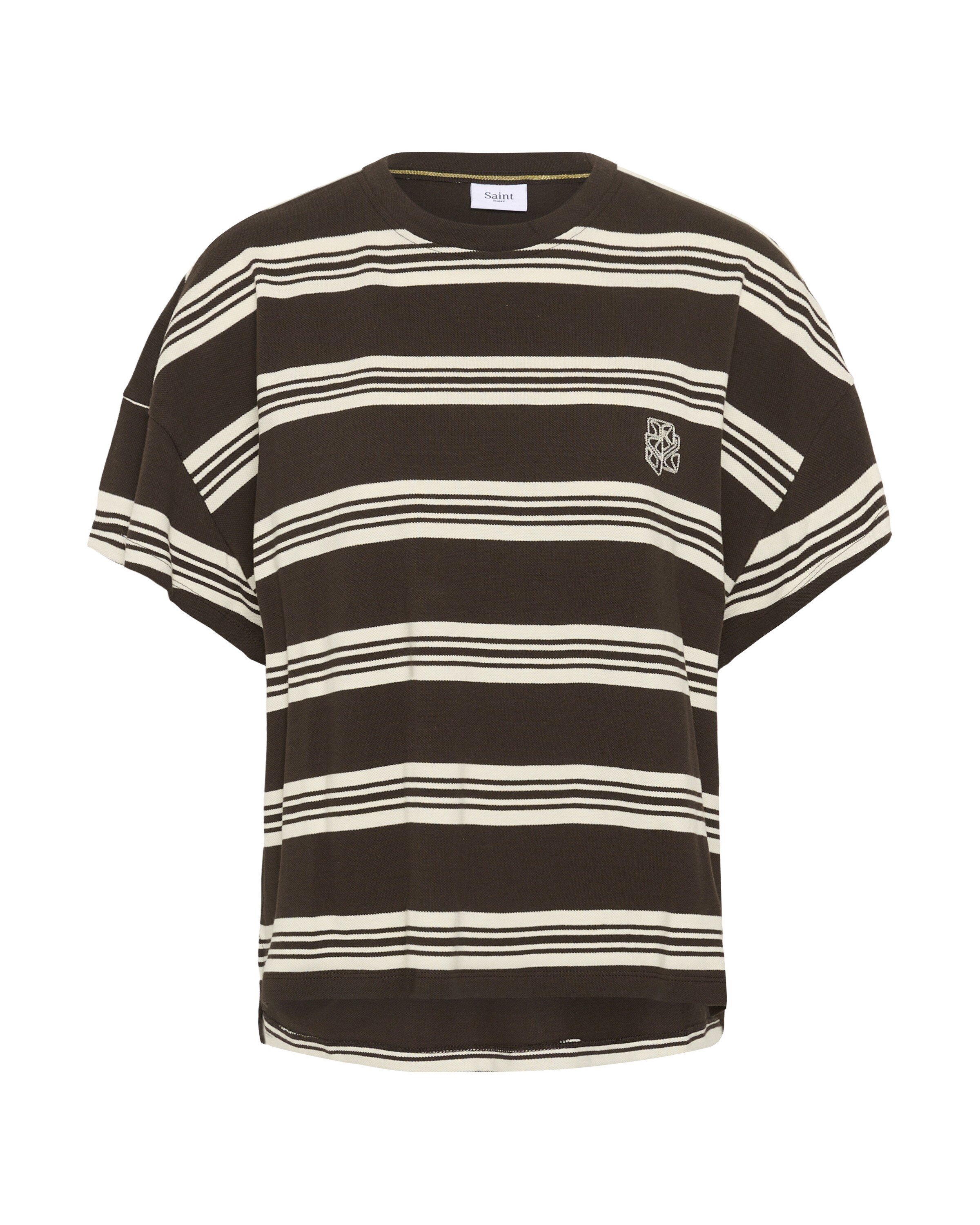 SAINT TROPEZ Shirt in Bruin: voorkant