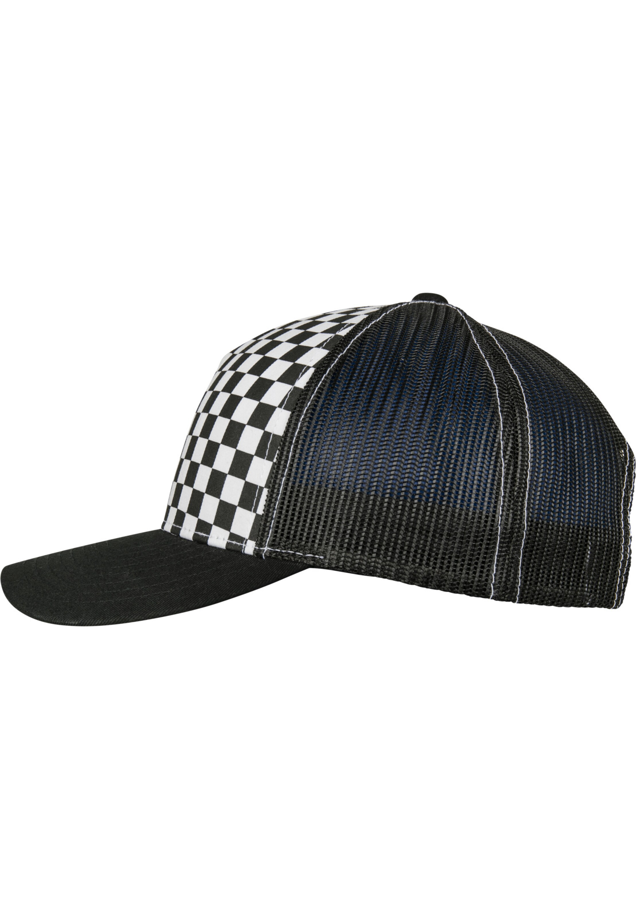 Cappello da baseball 'Checkerboard Retro Trucker' di Flexfit in nero