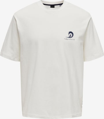 T-Shirt 'MILO' Only & Sons en blanc : devant