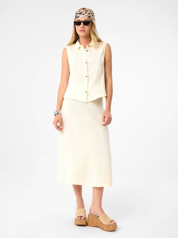 DIMI Blouse 'Kurze Damen Leinen Top' in Beige