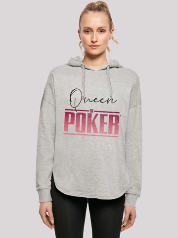 Sweat-shirt 'Queen of Poker' F4NT4STIC en gris : devant