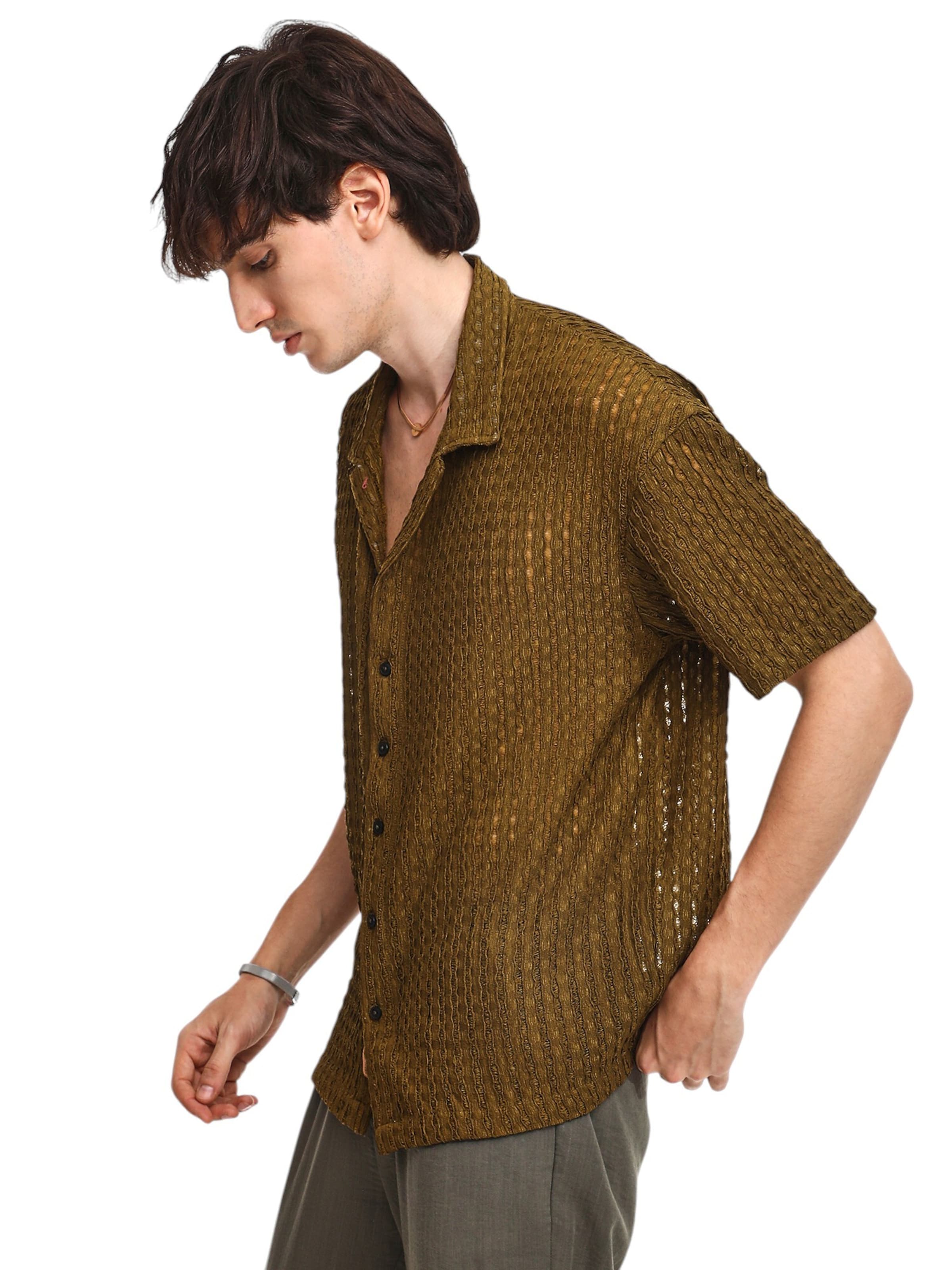 Comfort fit Camicia 'Ziba' di Campus Sutra in verde