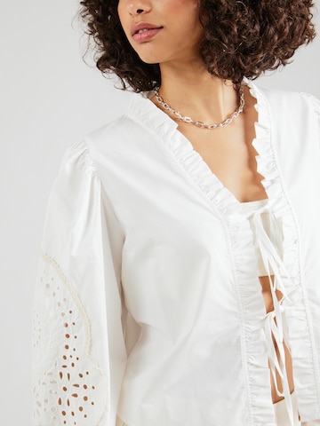 OBJECT Bluse 'OBJBRODERA' in Weiß
