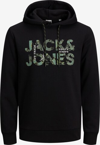 JACK & JONES Sweatshirt 'Tech' in Zwart: voorkant