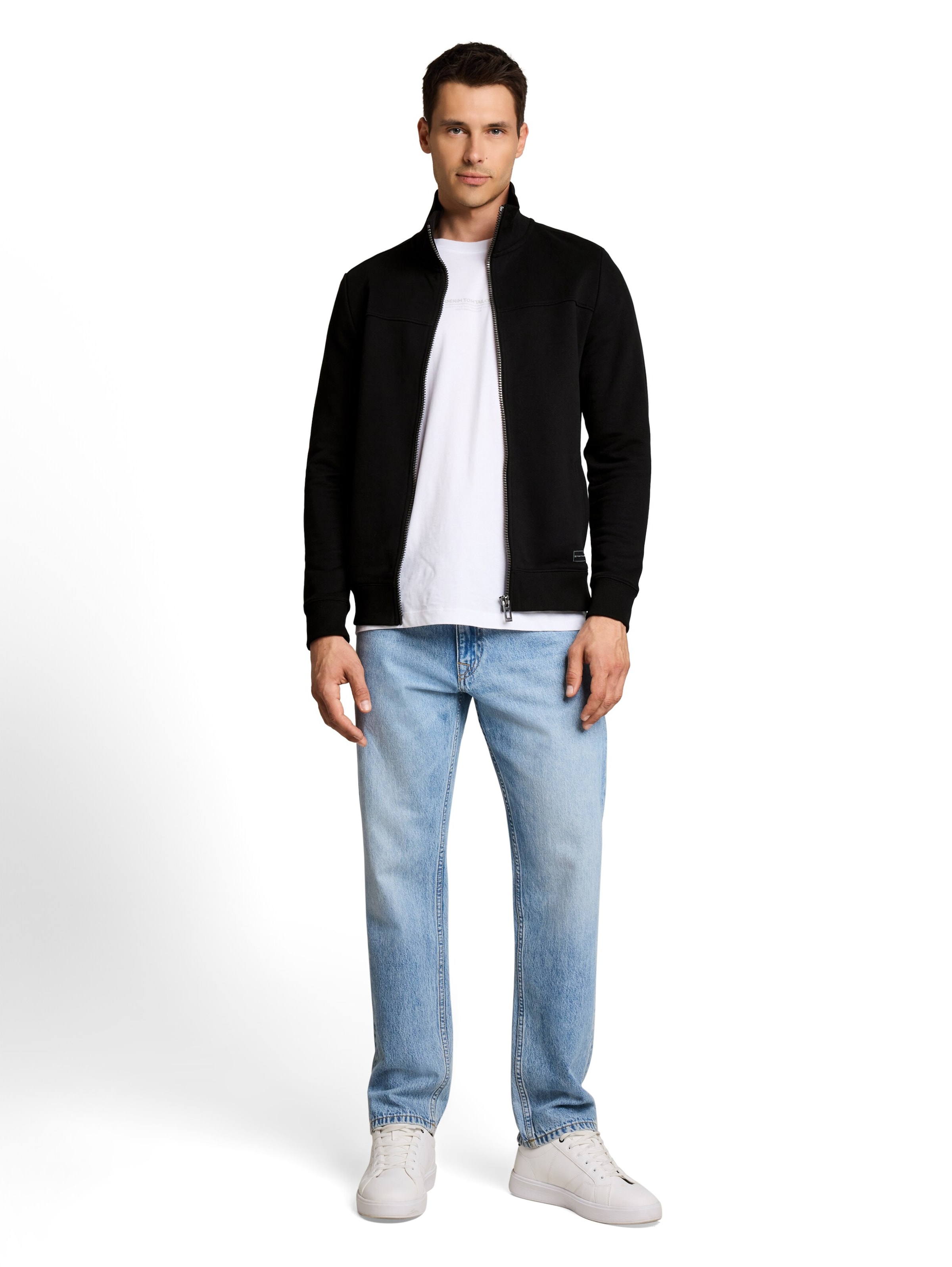 TOM TAILOR - Sudadera con cremallera en negro