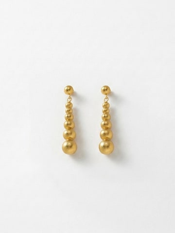 DNSK Copenhagen Øreringe 'SOLGERD Waterproof 18K Gold Plated Statement Earrings - Sanded Stainless Steel' i guld: forside