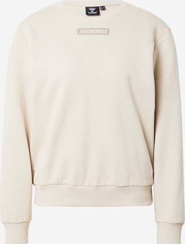 Hummel Sportief sweatshirt in Beige: voorkant