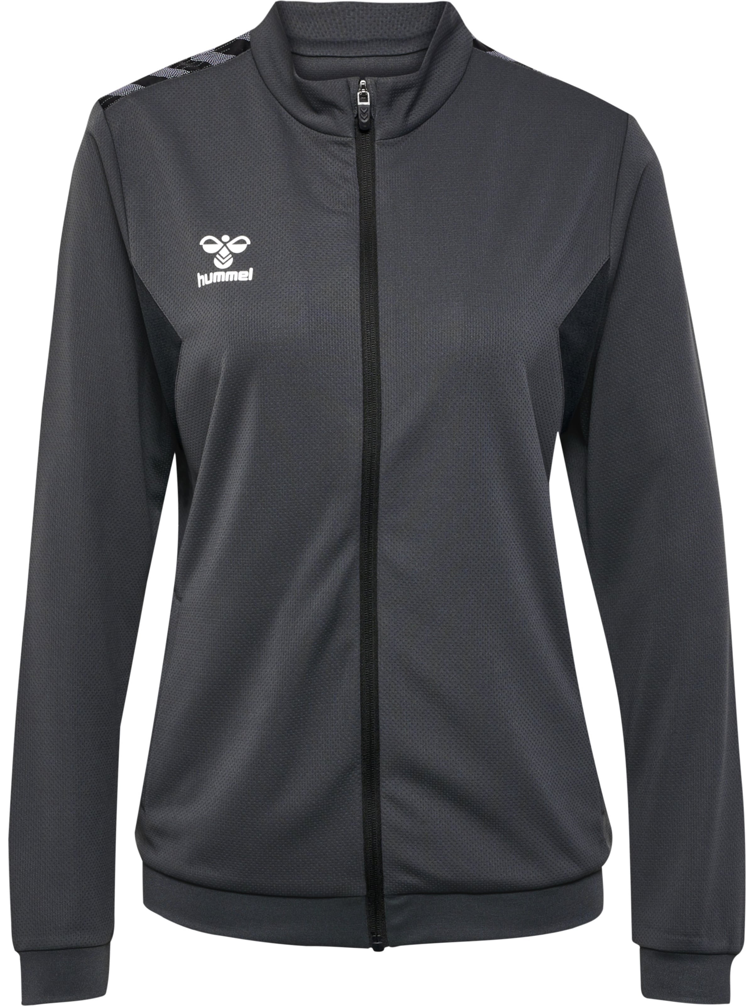 Hummel Sportsweatjacke in Grau: Vorderseite