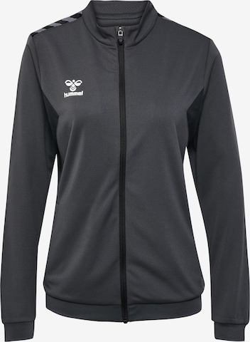 Hummel Sportsweatjacke in Grau: Vorderseite