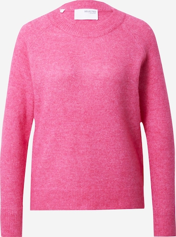 Pull-over 'Lulu' SELECTED FEMME en rose : devant