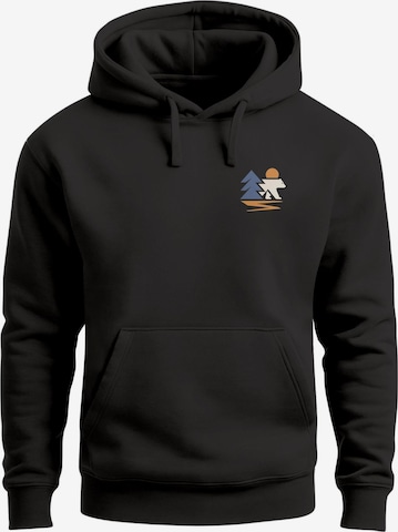Neverless Sweatshirt 'Bär wald' in Schwarz: Vorderseite