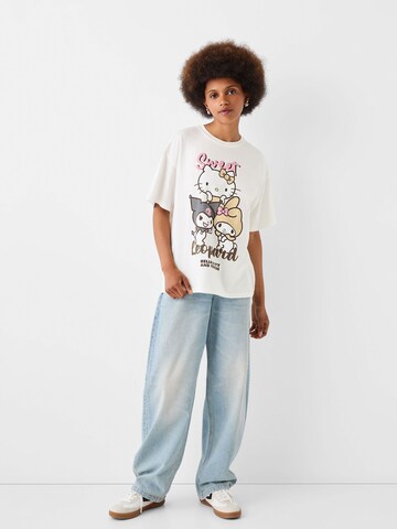 Bershka T-Shirt in Weiß