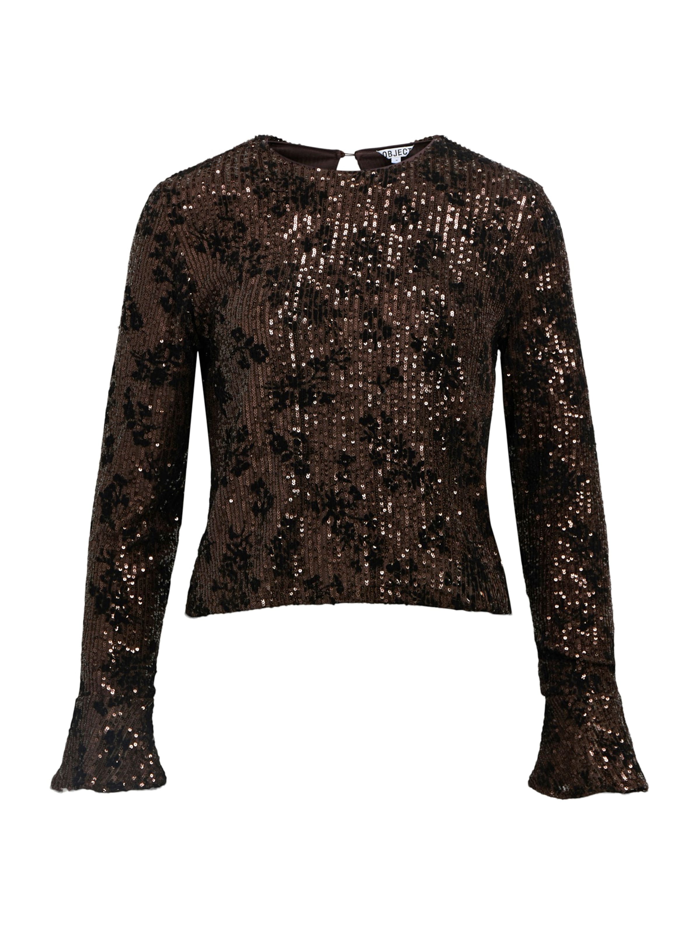 OBJECT Μπλούζα 'OBJEden' σε καφέ: μπροστά