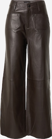 Wide leg Pantaloni di OAKWOOD in marrone: frontale