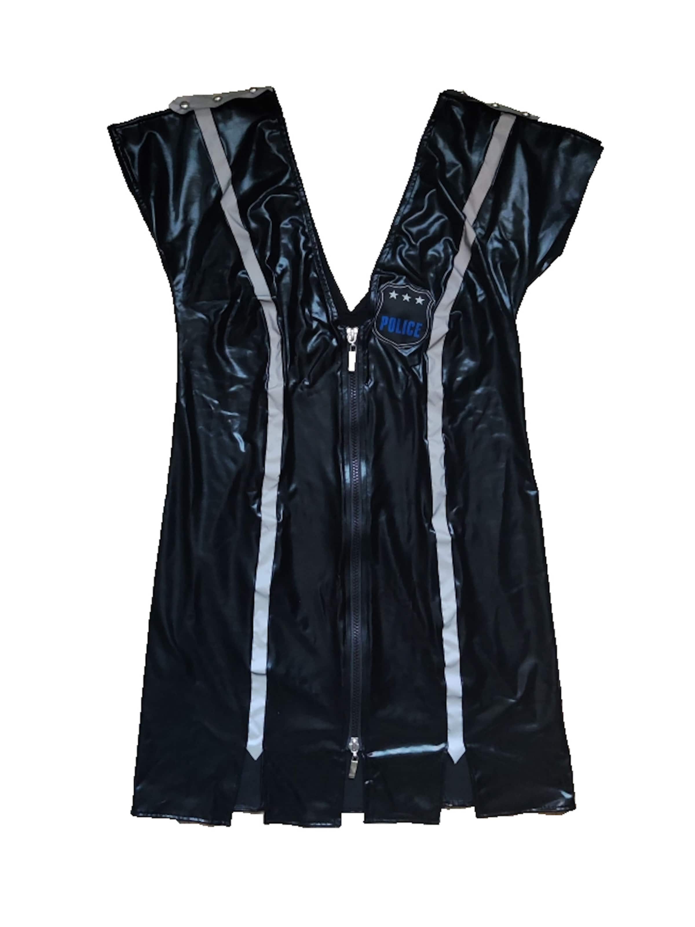 Andalea Negligee 'Wetlook-Polizei-Kleid' in Black: front