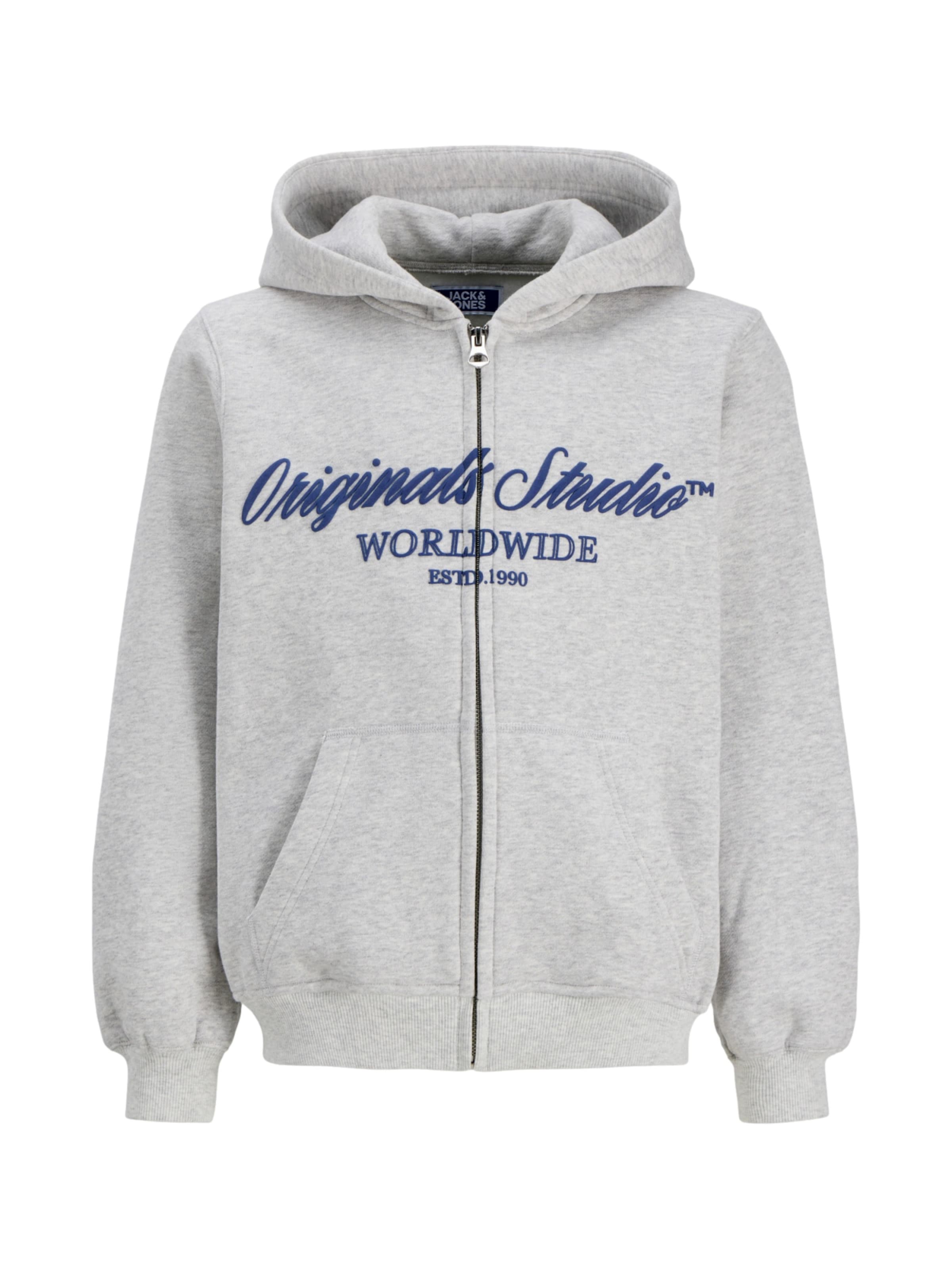 Jack & Jones Junior - Sudadera con cremallera 'JORNorrebro' en gris: frente