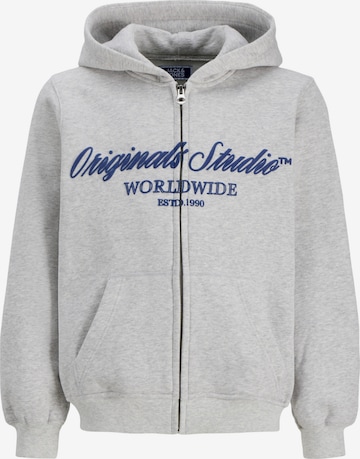 Jack & Jones Junior - Sudadera con cremallera 'JORNorrebro' en gris: frente