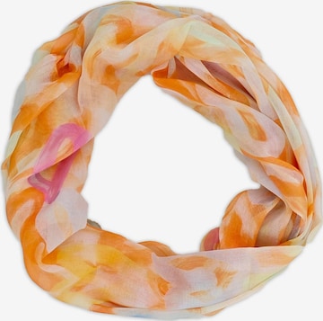 styleBREAKER Schlauchschal 'Loop mit Brushstroke Herz Muster' in Orange: Vorderseite