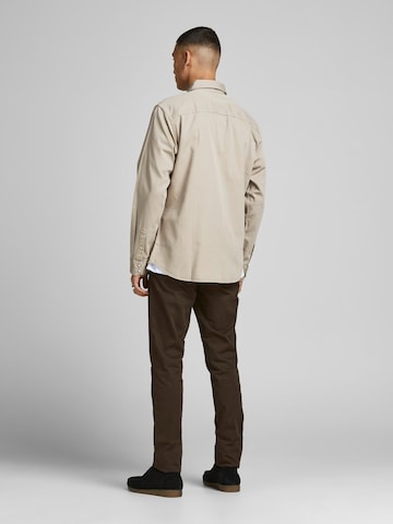 JACK & JONES Regular fit Button Up Shirt 'Sheridan' in Beige