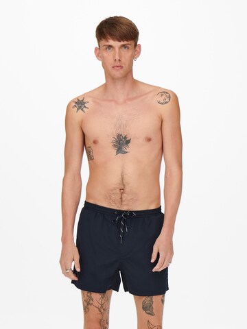 Only & Sons Board Shorts 'Ted' in Blue