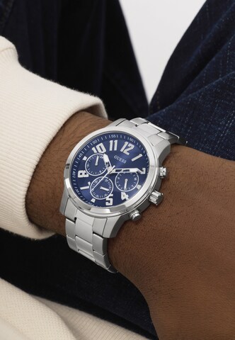 GUESS Analogt ur 'Parker' i sølv