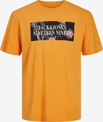 Tricou 'Flores' de la JACK & JONES pe portocaliu: față