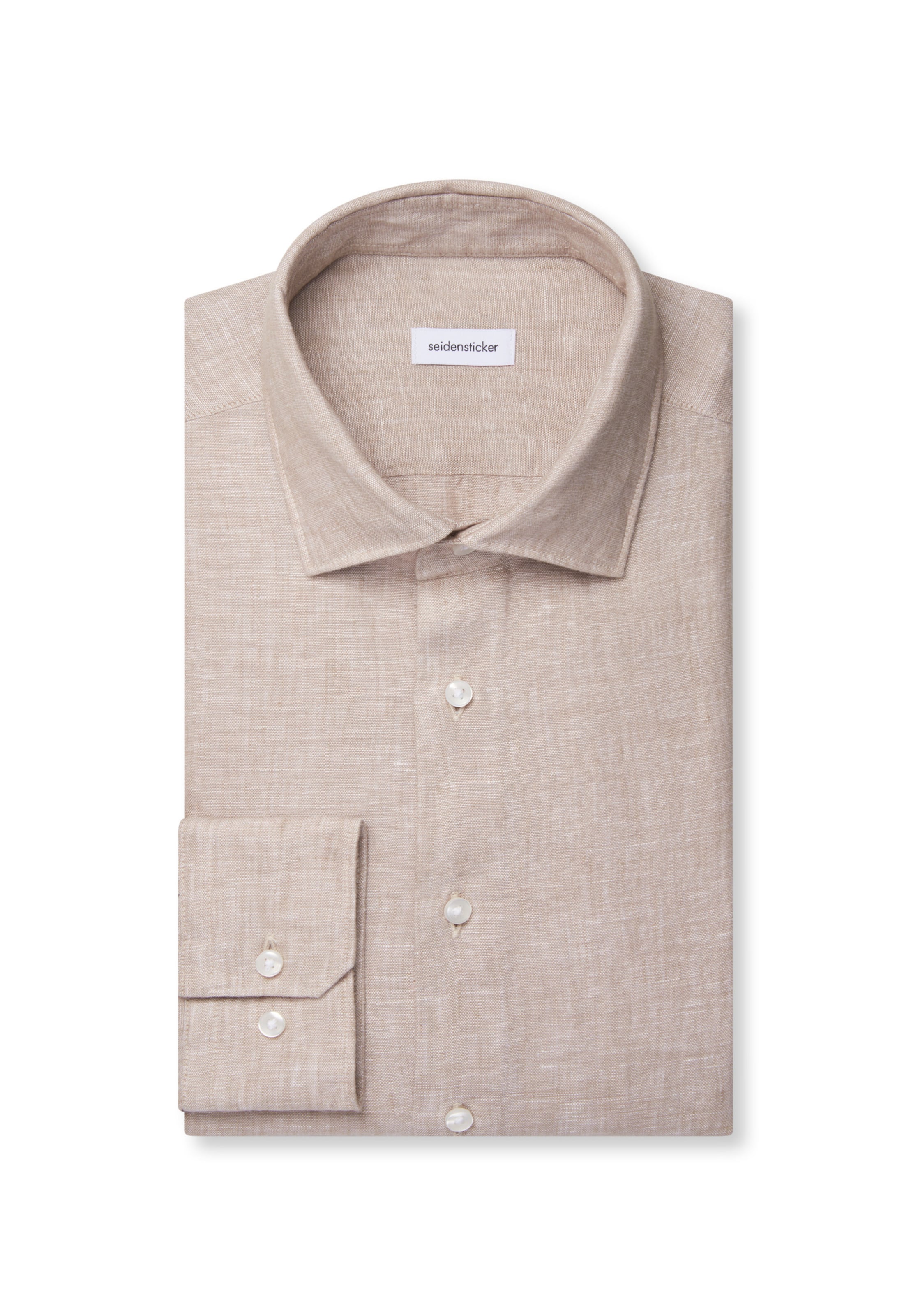 Coupe slim Chemise business 'Smart Linen' SEIDENSTICKER en beige